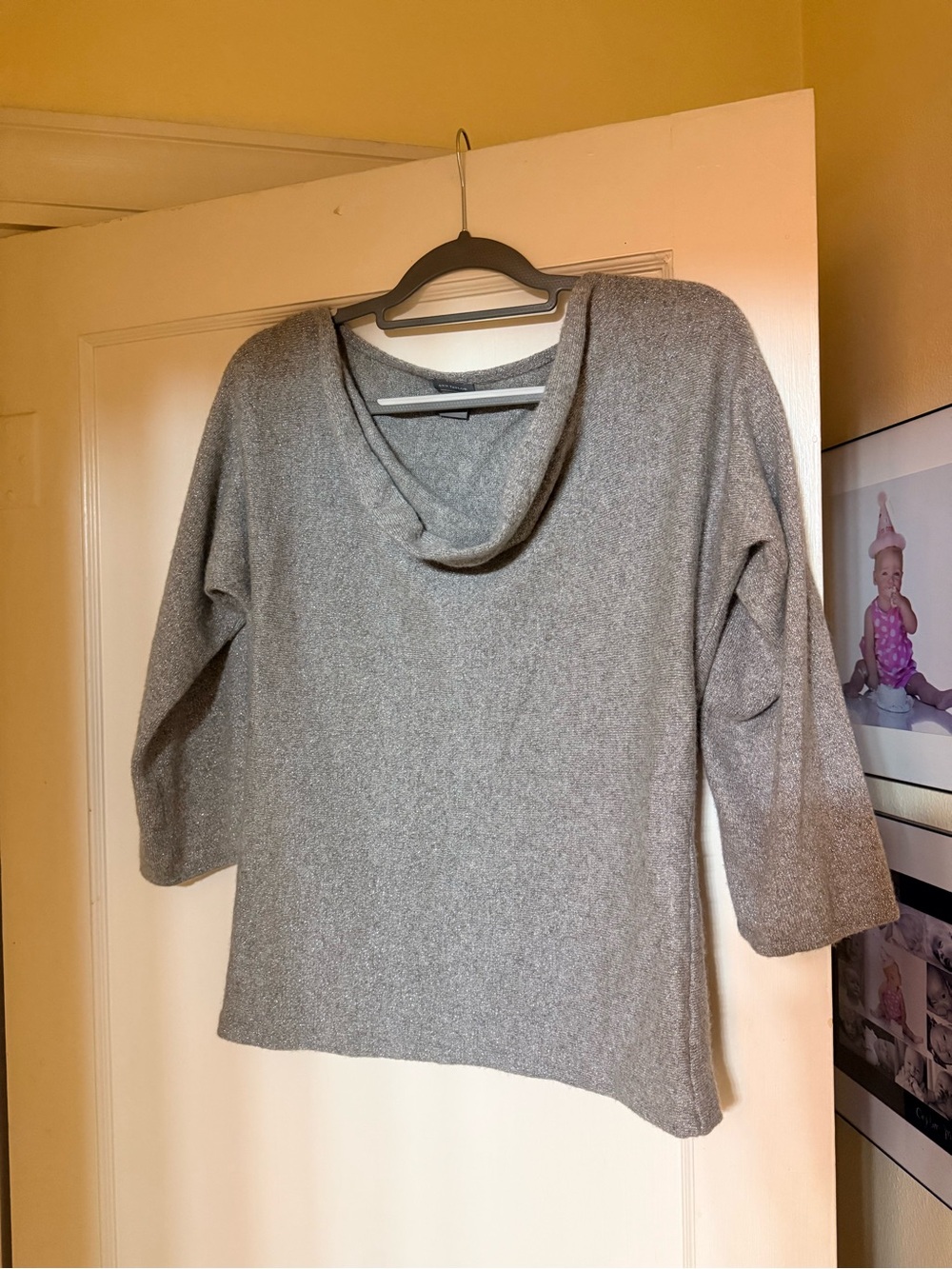 Ann Taylor Gray Cowl Neck Lightweight Sweater
